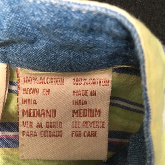 #NN Crossroads Button Up Shirt Mens Medium Vertical Striped Long Sleeve Regular - Picture 4 of 7